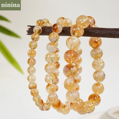 NININA一夜暴富天然黄水晶手链黄色水晶招财转运黄塔晶手串礼物