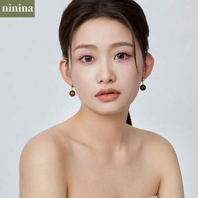 NININA虎眼石耳钉独特爆款高级