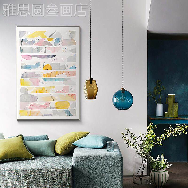 原木风水彩抽艺术挂室画道玄关壁画北过欧民宿客厅卧墙象面装饰画