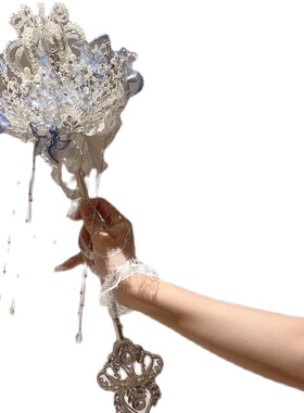 极速十樱婚礼权g杖蓝色岛屿新娘结婚定制pinky22手捧花diy材料包