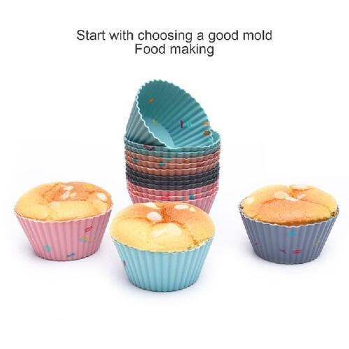 新品6 Piecefs Reusable Silicone Baking Cups Non-stick For Ba