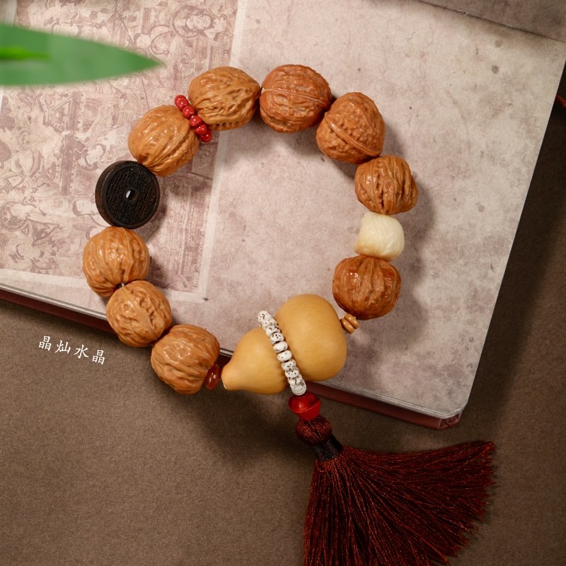 极速心心念念的小秋子核桃手w持搭配沉香山鬼花钱葫芦菩提根朱砂