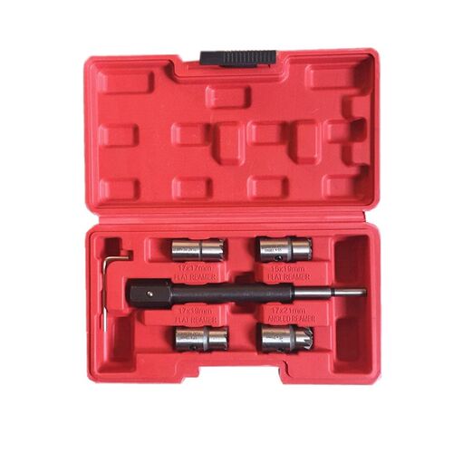 新品。5PC柴油车喷v嘴座清理铰刀组 专业汽修工具