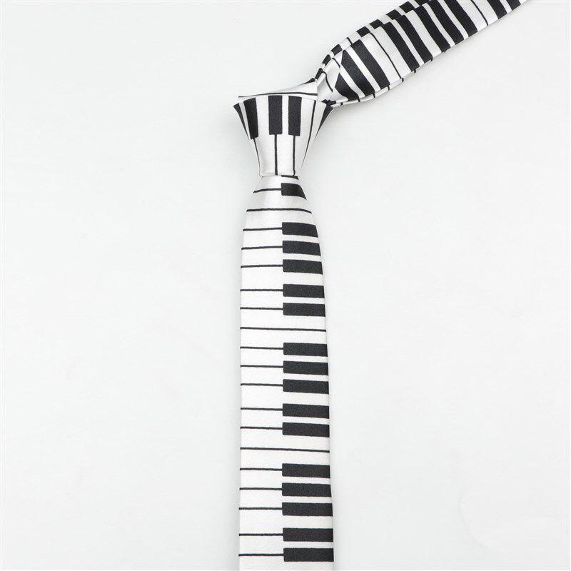 新品Classic Fashionn Mens Skinny Tie Colorful Musical Notes