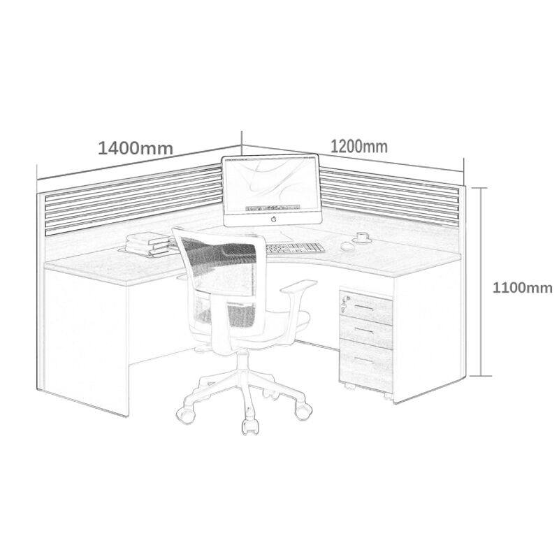 极速中伟办公桌椅组合p屏风隔断职员工作位电脑桌卡座单人位含椅