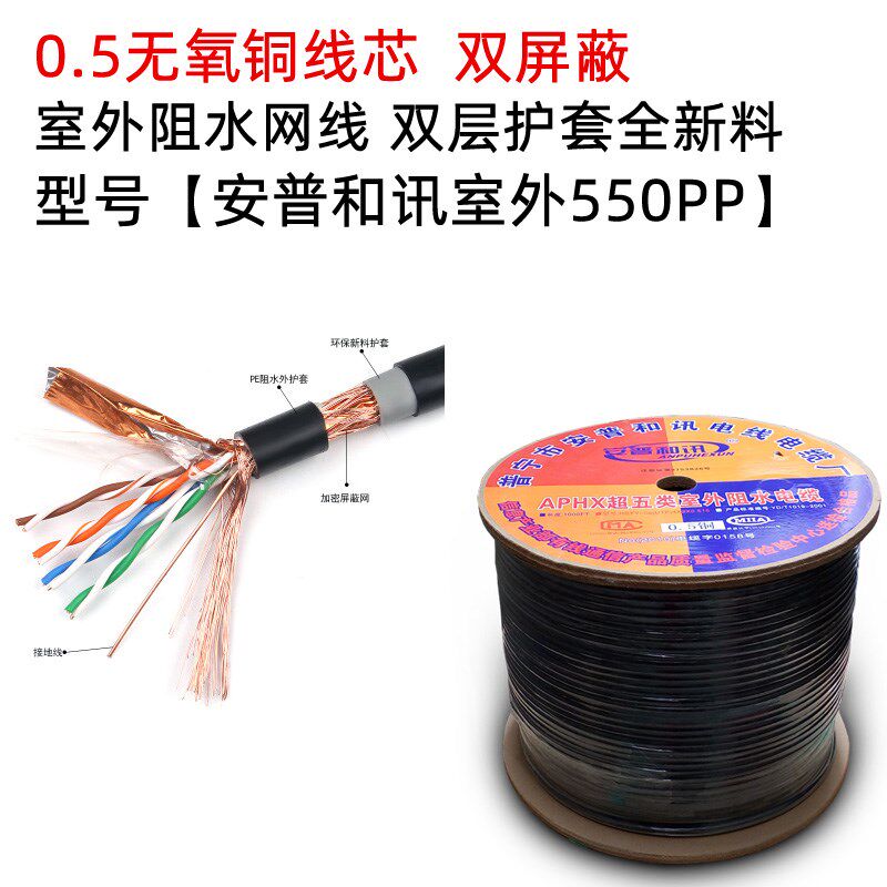 极速厂促安普和讯超五类网线全铜