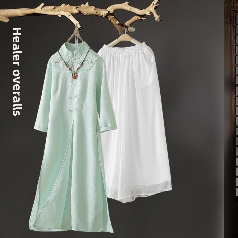 极速修行禅服女中国风禅意佛系女装仙气茶服茶Q艺师套装颂钵疗愈