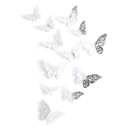 新品12 Pcs gHollow Carving Butterfly Wall Sticker Exquisite