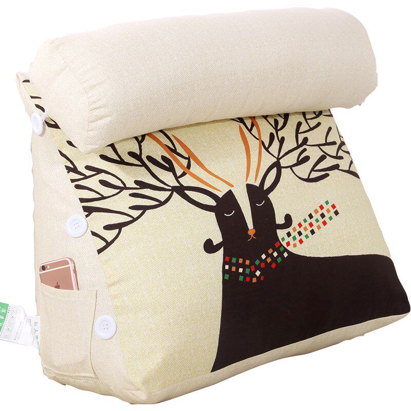 新品带头枕三角床头靠垫办公室腰A靠背垫床上护颈靠枕沙发抱枕可