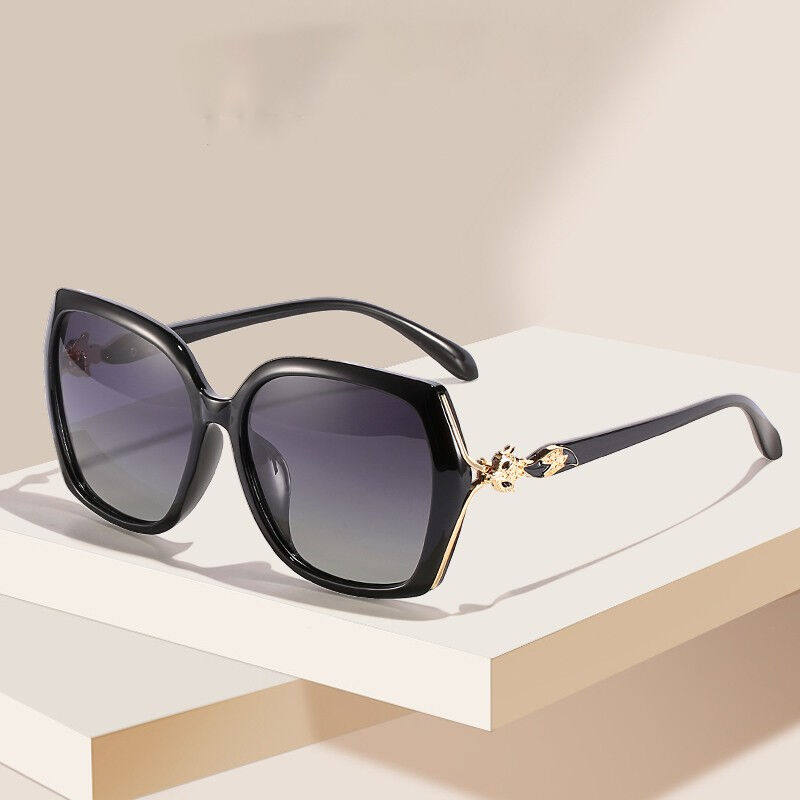 极速帕尼曼e新款偏光太阳镜女士太阳眼镜狐狸装饰抗UV晒大框圆脸