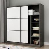 极速拉门衣柜小户型收纳柜收纳现代D衣整体橱柜子挂衣柜防潮简易