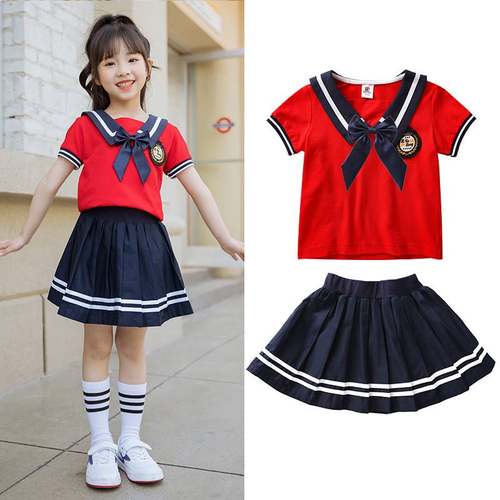 极速Kindergarten uniform, sailor suit, navMy style class sui