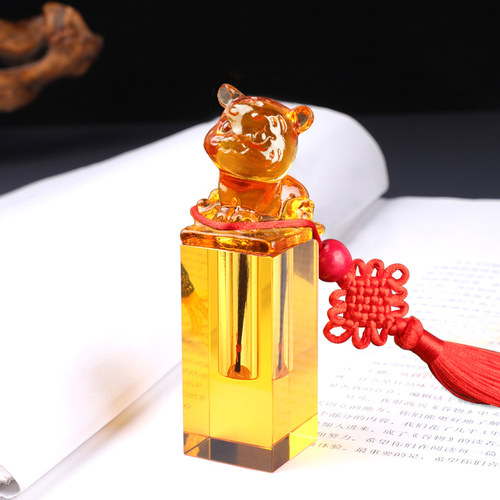 极速胎发纪念品胎毛印章脐带章diy制作水晶琉璃生肖Y牛虎宝宝肚脐