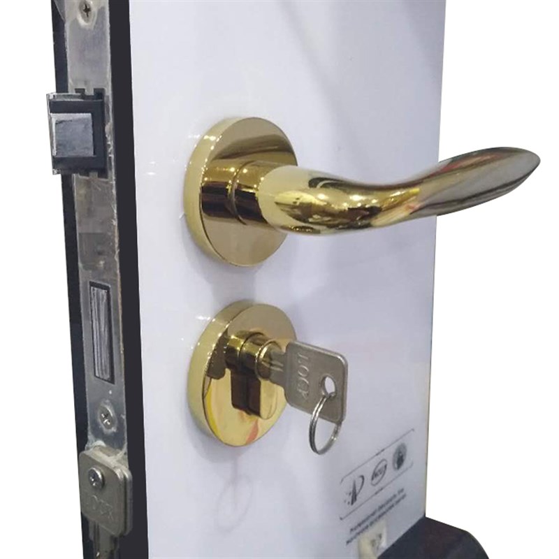 极速PVD金色静音现代简约门锁实心锌合金房门分S体锁室内锁亮金木