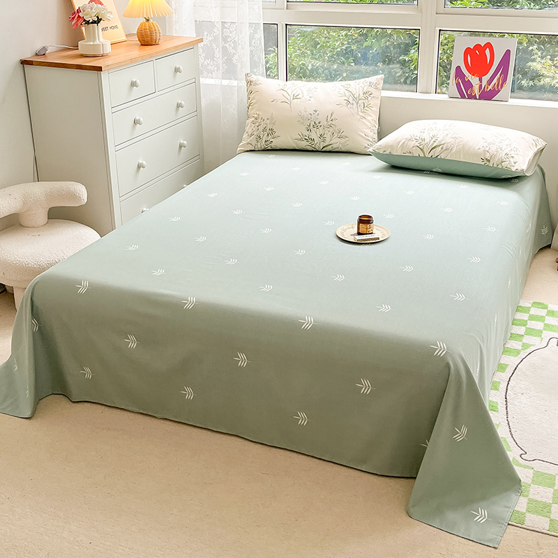 极速北欧赫本床单单件100全棉单人宿舍双J人棉布被单枕套2三件套