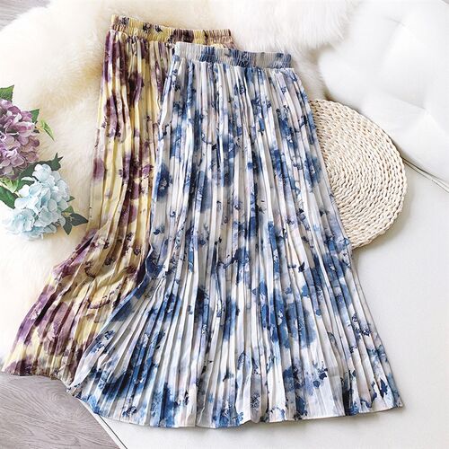 新品2021 Neew Women Summer Chiffon Skirt Stretch High Waist