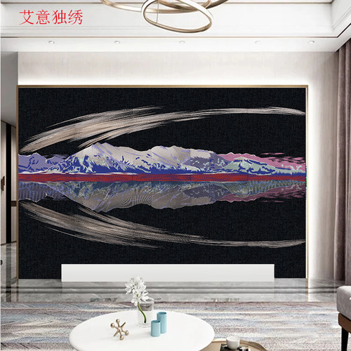 新品独绣壁布墙布背景墙无缝w现代简约光年客厅家用独秀刺绣新中