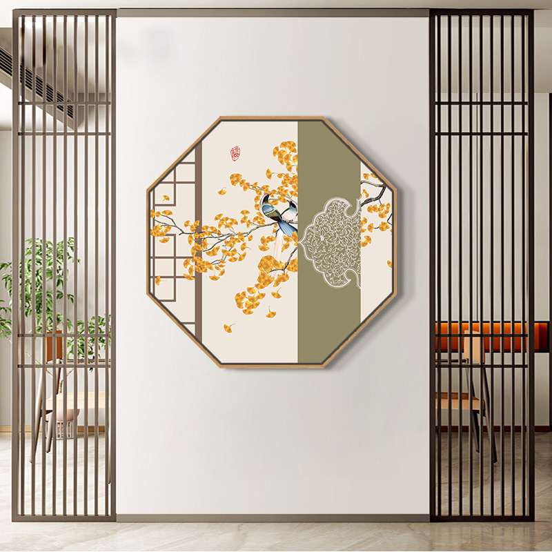 玄关荷花装饰画茶社茶室柜子墙壁挂画禅意客厅Q饭店古风新中式壁图片