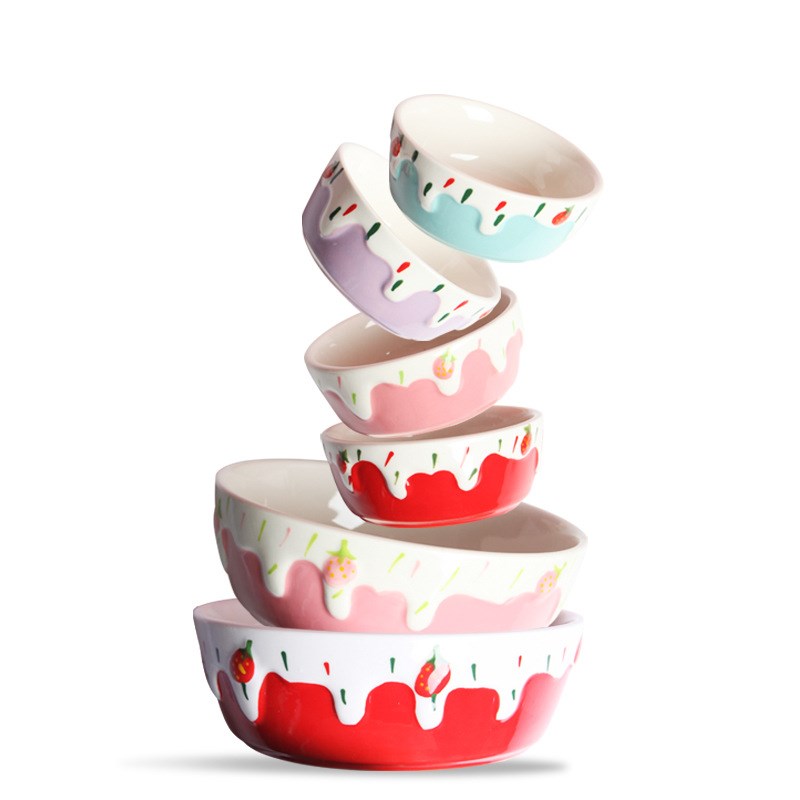 极速鹦鹉仓鼠食盆陶m瓷碗厚重防翻草莓兔子碗浴室厕所两用金丝熊