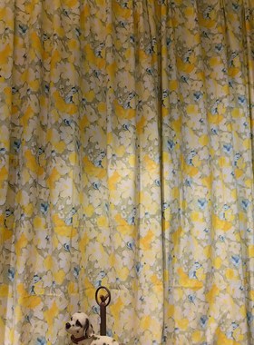 极速黄色窗帘1片价格 布料尺寸宽z150(挂钩款,挂钩后宽约90cm)