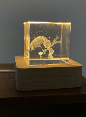 极速因为你是我的玫瑰,所x以我只为你撑伞 浪漫水晶小摆件生