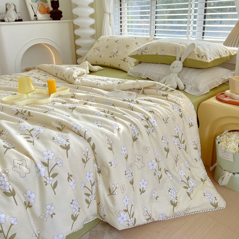 极速insc风空调被100全棉夏凉被夏季可机洗水洗薄被子春单双人夏