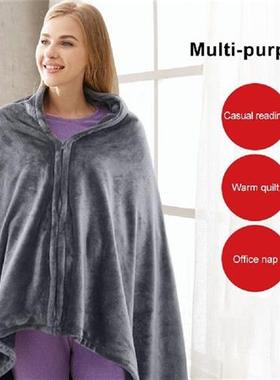 极速USB Electrikc Heating Blanket Fleece Plush Warm Shawl