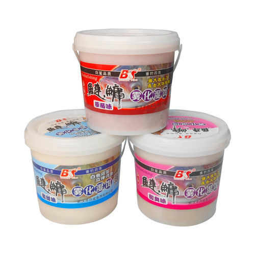 新品白鲨免开饵鲢鳙饵料雾化湿饵浮钓大J头鱼胖头鱼花白鲢水怪桶
