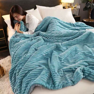 新品thicdk warm winter blanket quilt加厚双层羊羔绒毛毯被子