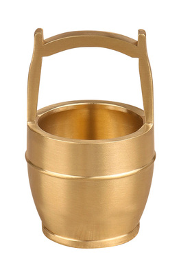 极速黄铜摆件一桶金江山水桶铜缸复古创意办公室酒V柜家居钥匙收