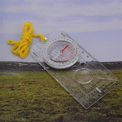 极速1pc Compass Map Scalue Ruler Outdoor Camping Directional