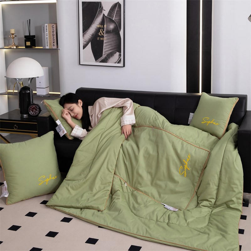 极速全棉 抱枕被子两用车载毯子二合一午睡折叠空调X枕头被办公室