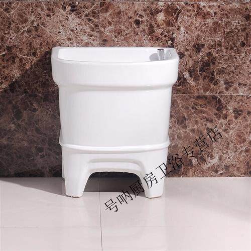 极速拖把池阳台小号墩布池陶瓷洗布池家I用化妆室方形连身拖把槽