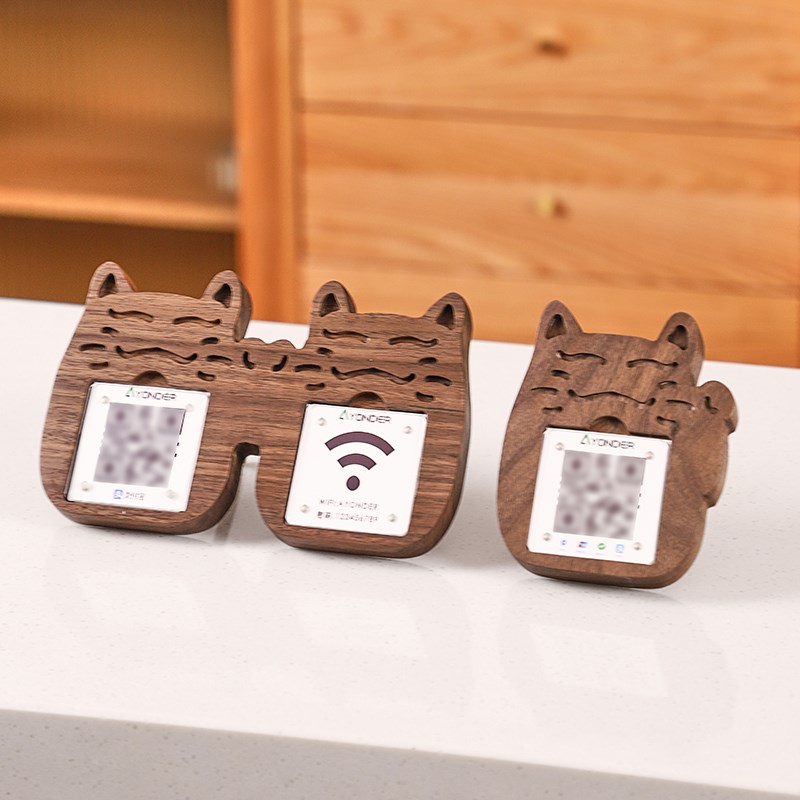 极速招财猫二维码j展示牌微信支付宝扫码收款提示牌实木收银台摆