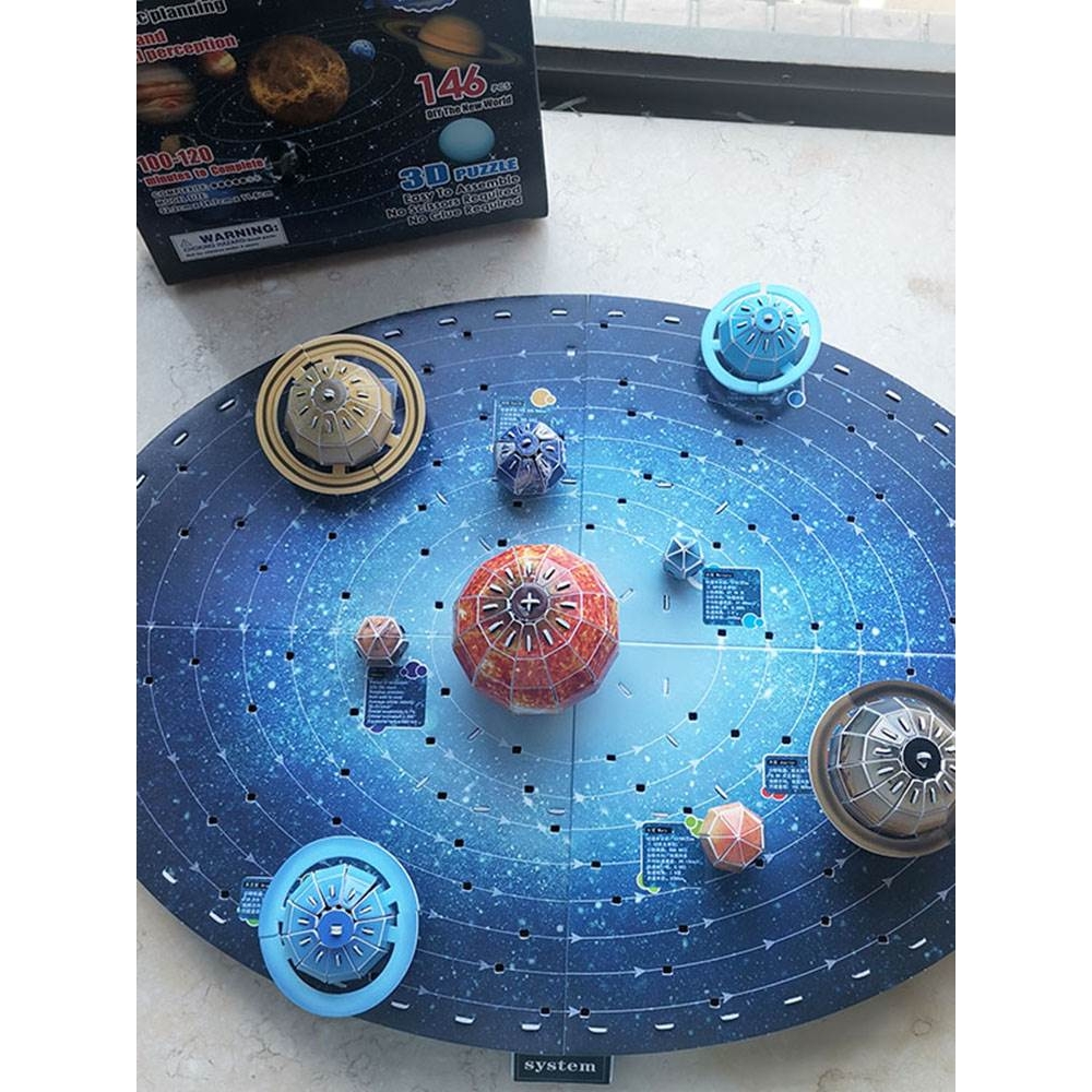 太阳系八大行星立体DIY拼图3d手工拼装星球模型儿童益智玩教具8岁