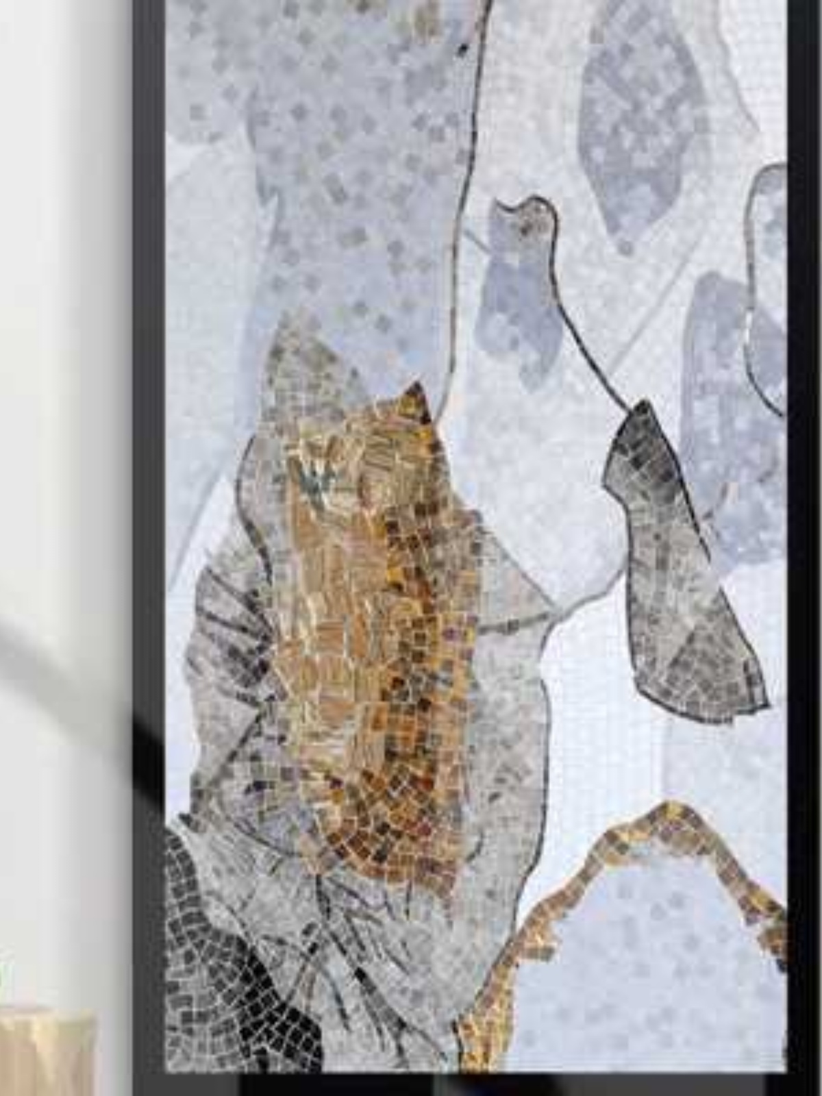 玄关实物马赛克立体镶嵌瓷砖背景墙现代简约客厅装饰画轻奢抽象画图片