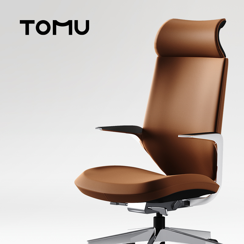 TOMU 办公室商务大班椅班前椅 高端会议室真皮会议椅办公电脑椅
