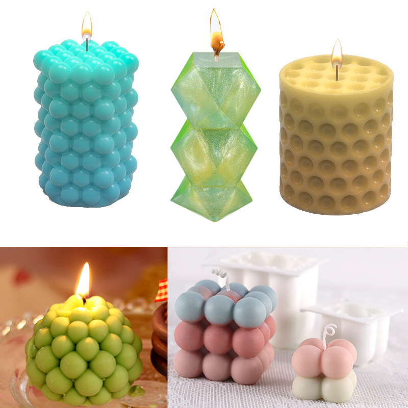极速Non-stifck Bubble Cube Candles Silicone Mold D Cube Pyra