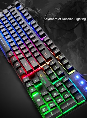 极速Rainbow Mechanical Keyboard MousGe Set 104 Keys Blue Swi