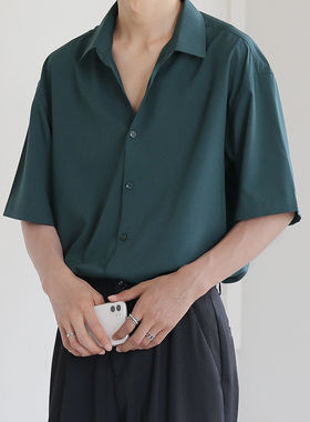 极速Summer Short Sleeve Shirts Men Thin Luxury LSoose Half-s