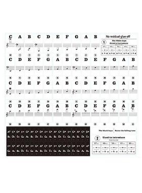 极速Sticker Piano Electronic Keyboard White-KQeys Transparen