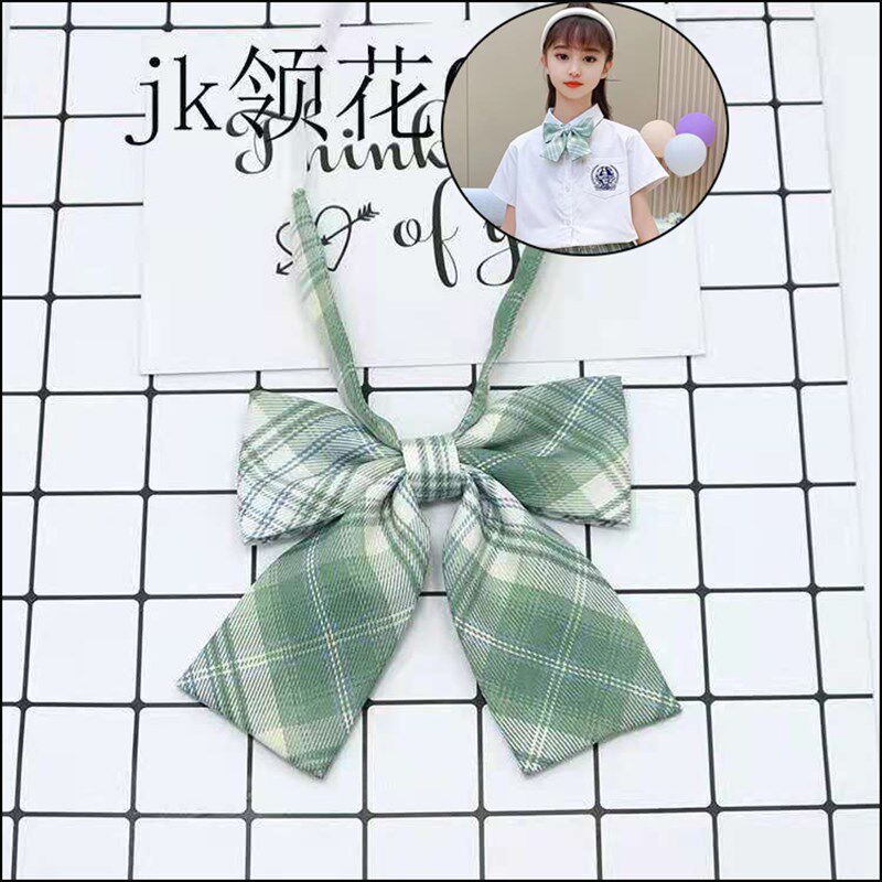 极速JK小学生领带女生日系免打短羽根领结M平角飘带尖角小领带花