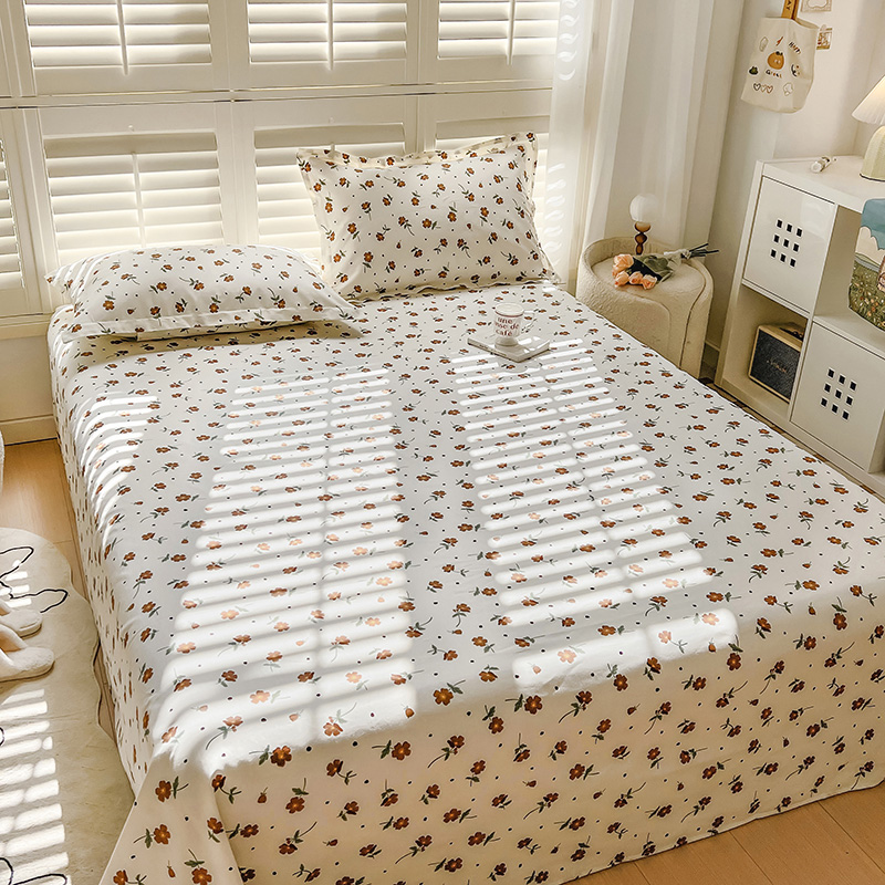 极速insd风全棉床单单件碎花床铺盖单人宿舍榻榻米三件套家用被单