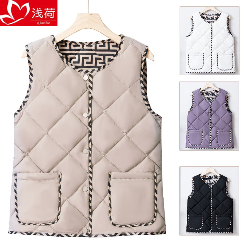 极速中年妈c妈冬装马甲棉服老年人女装时尚新款羽绒棉背心老人坎