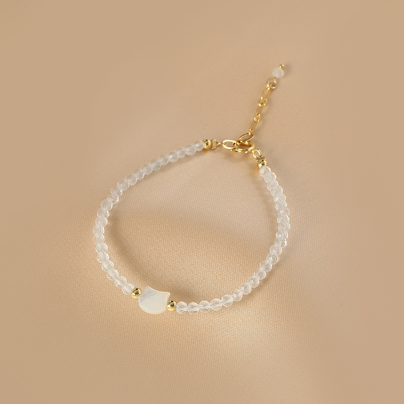 极速黑白色猫咪手链女ins小x众设计感串珠手饰2022年新款潮手镯