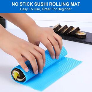 新品Sushi Rgoller Mats Washable Reusable Sushi Roll Mold Mat