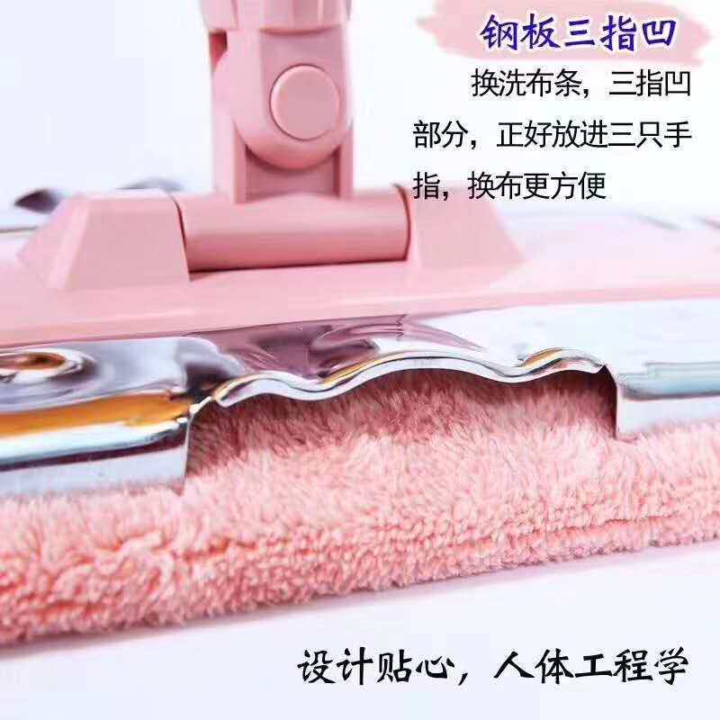 新品包邮平板拖把家用替换布大号B不锈钢夹毛巾伸缩墩布地拖可拆