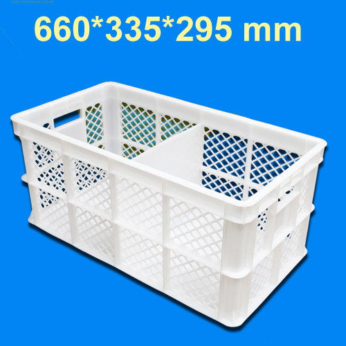极速660*335*295mm收纳筐子 2格塑料筐 格挡周转T筐 鸡蛋筐 正方