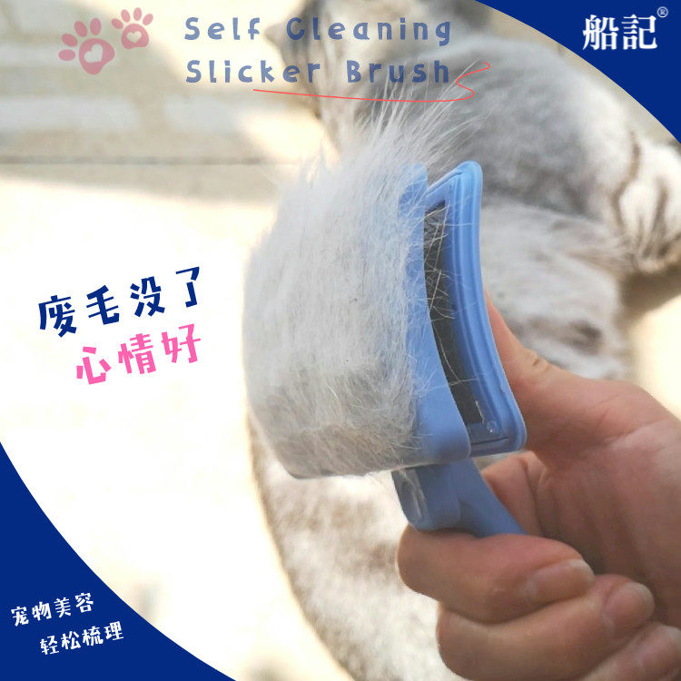 船记迪莱特针梳 自动清洁 除废毛 宠物美容