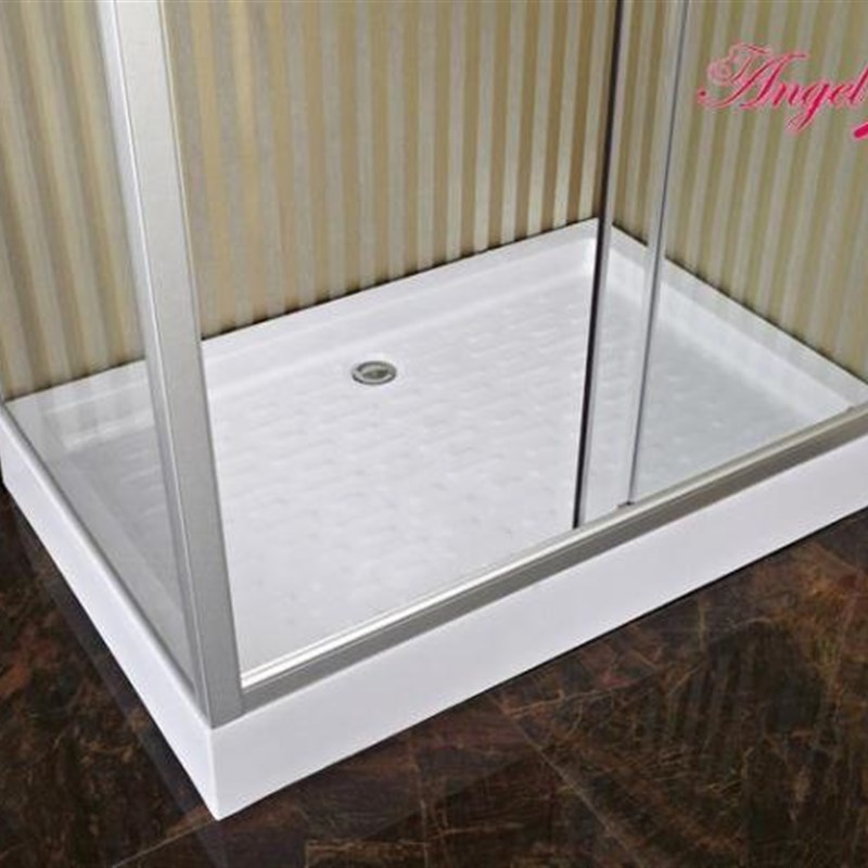 L型/长方形/弧形淋浴房简v易沐浴房3C钢化玻璃隔断 砂银铝合金浴